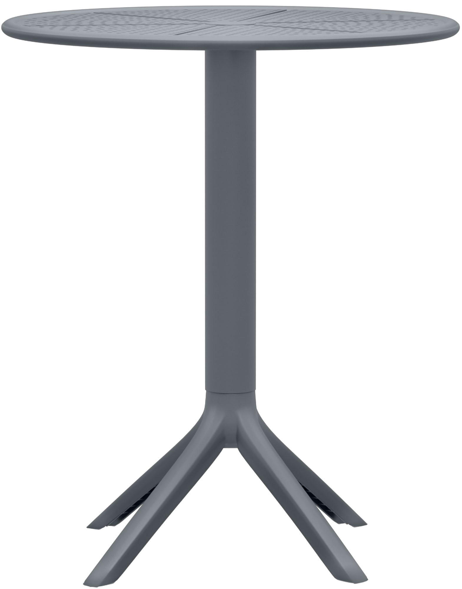 GARTENTISCH rund Kunststoff anthrazit - Anthrazit, Kunststoff (60/60/76cm) - CLP