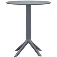 GARTENTISCH rund Kunststoff anthrazit - Anthrazit, Kunststoff (60/60/76cm) - CLP