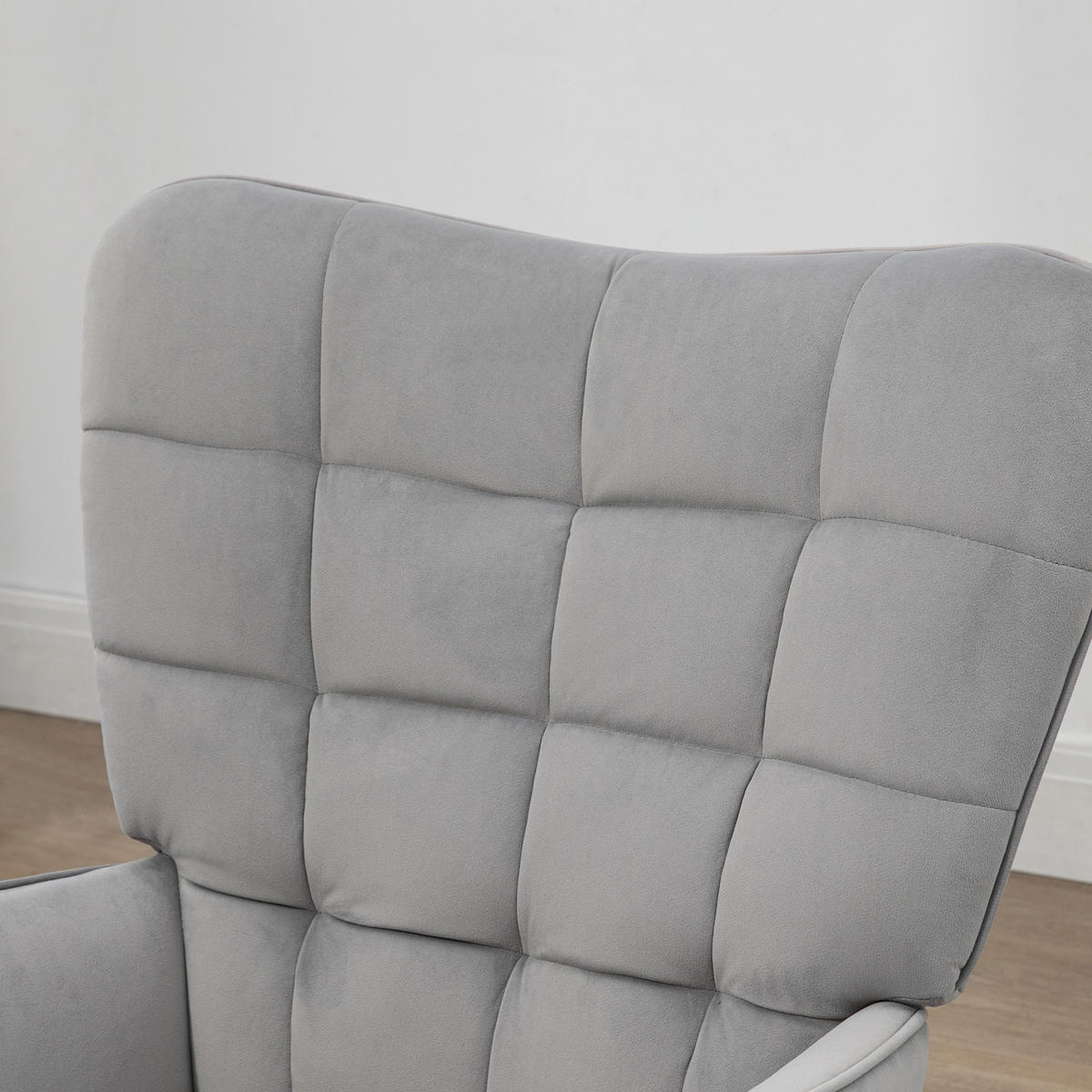 OHRENSESSEL, Relaxsessel, Hellgrau - Hellgrau, Metall (77.5/98/73cm) - HOMCOM