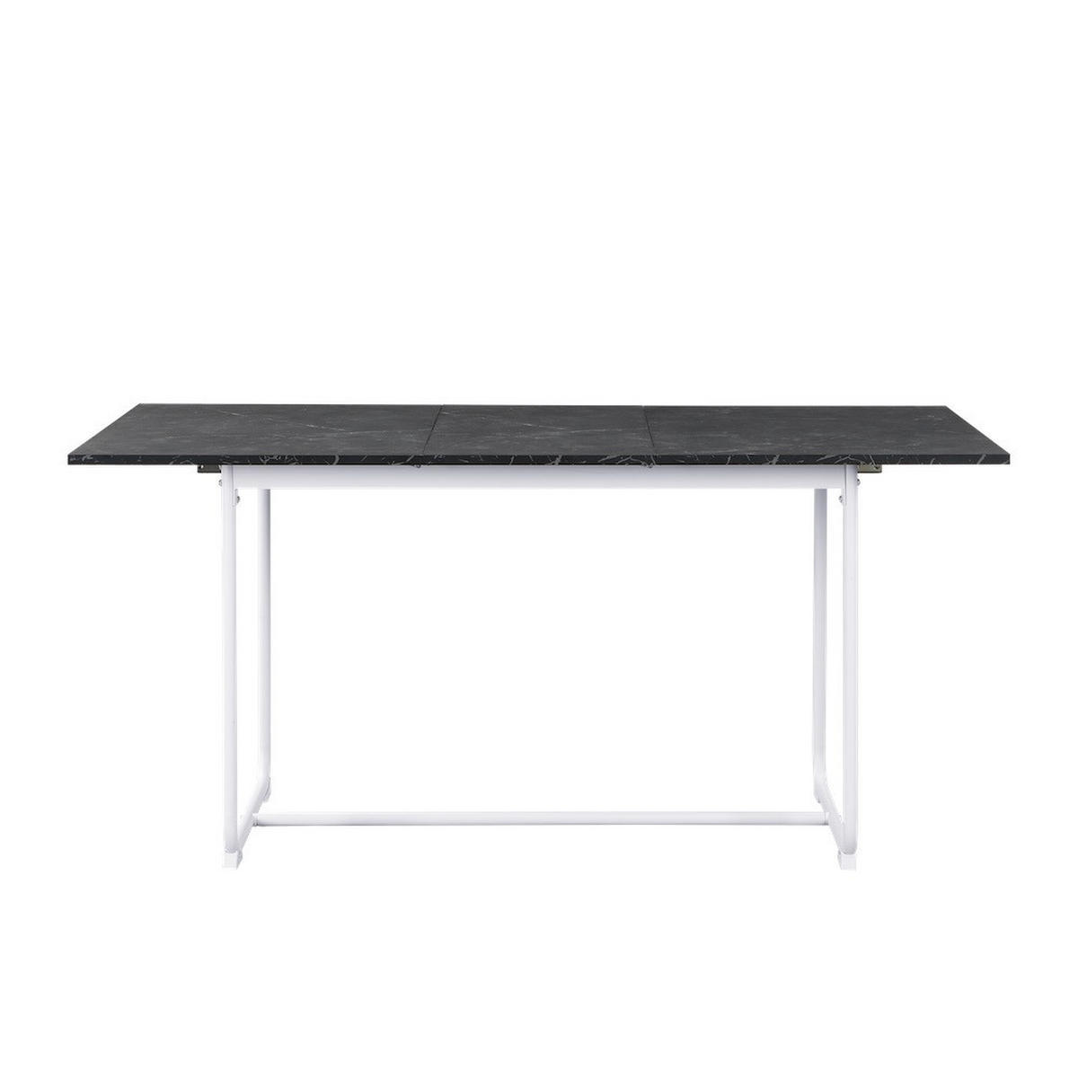 ESSTISCH PIUS 120-160/80/76 cm - Schwarz/Weiß, Holzwerkstoff/Metall (120/80/76cm) - B&D Home
