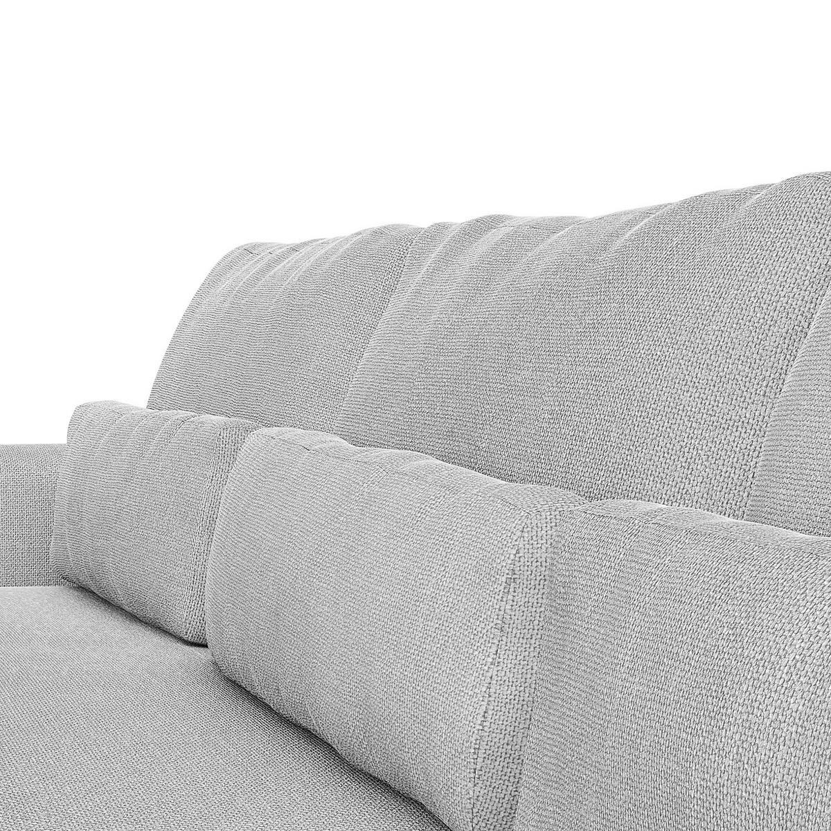 ECKSOFA mit XXL-Longchair - Hellgrau/Schwarz, Kunststoff/Textil (323/182cm) - home24