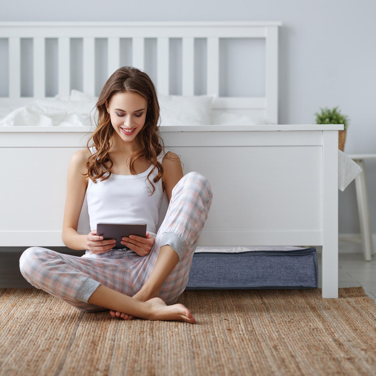 3XBOX pod posteľ - viacfarebná, textil/plast - Relaxdays