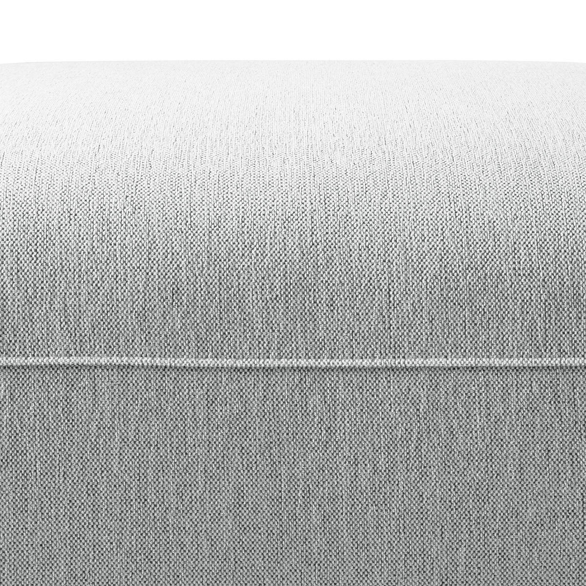 POLSTERHOCKER - Webstoff - Hellgrau/Schwarz, Kunststoff/Textil (100/43/80cm) - home24