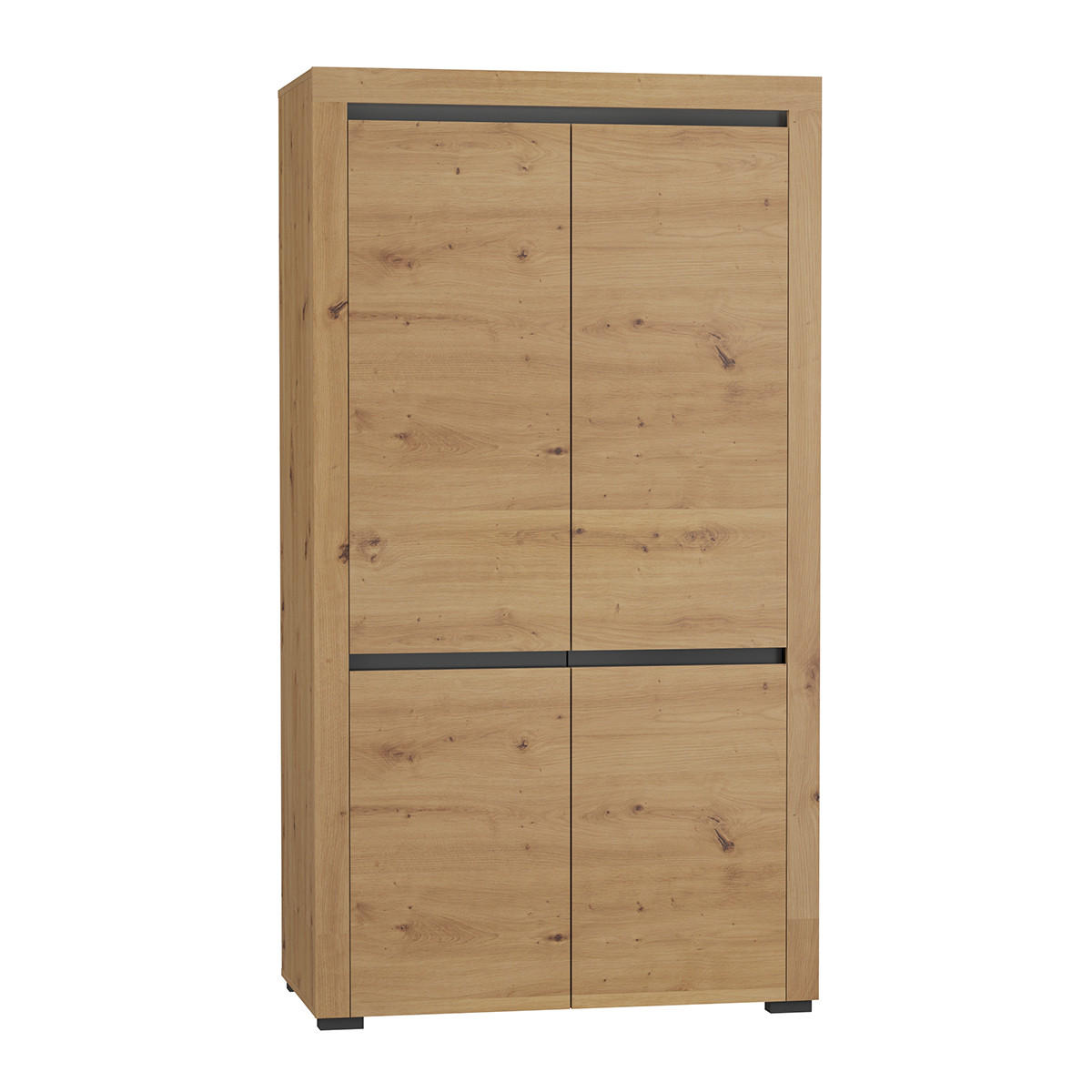 SCHRANK 2 Türen Kasla Holz und Anthrazitgrau - Grau, Holzwerkstoff (106/195/56cm) - Petits-meubles