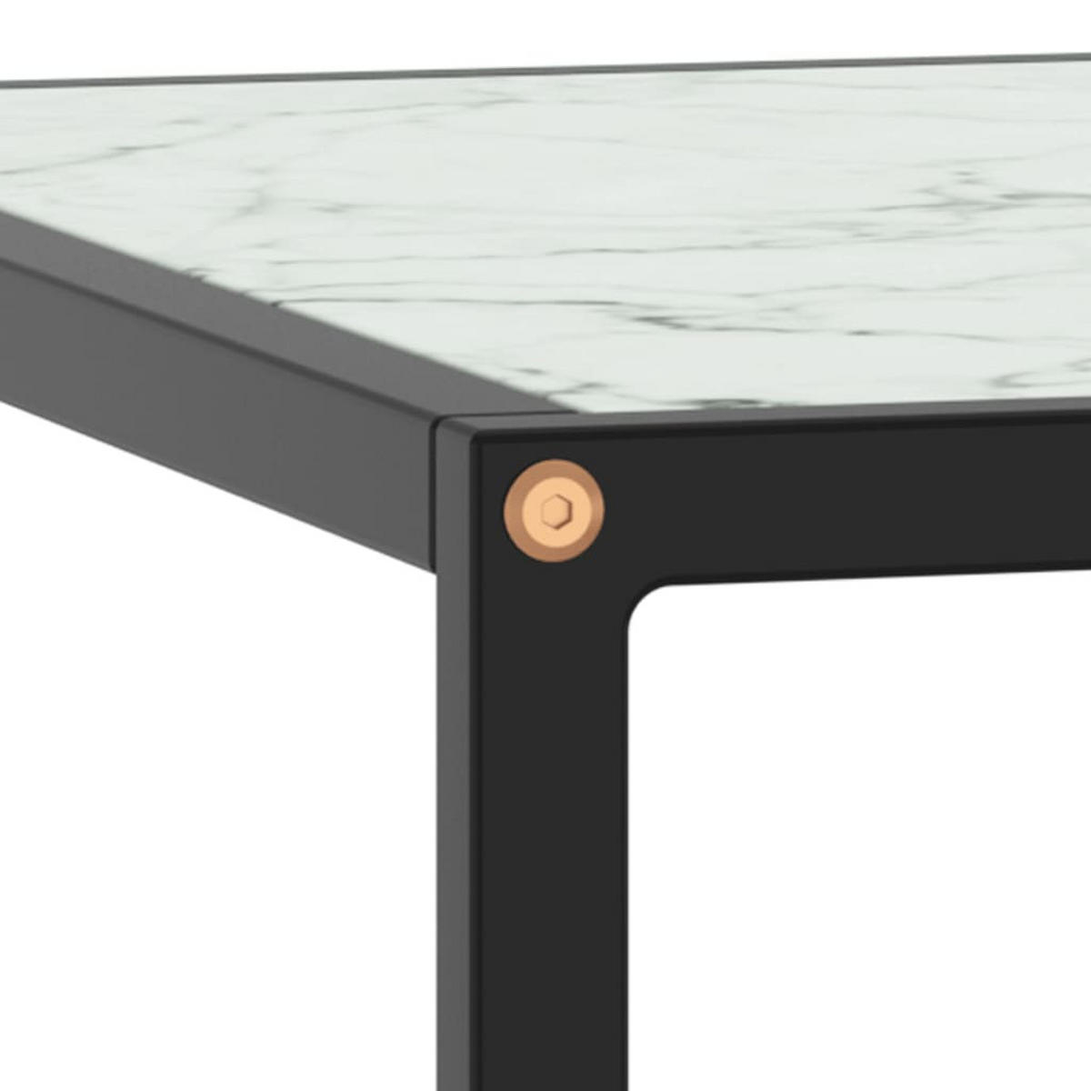 COUCHTISCH Schwarz mit Weißem Glas in Marmor-Optik 80x80x35 - Schwarz, Glas (80/80/35cm) - furnicato