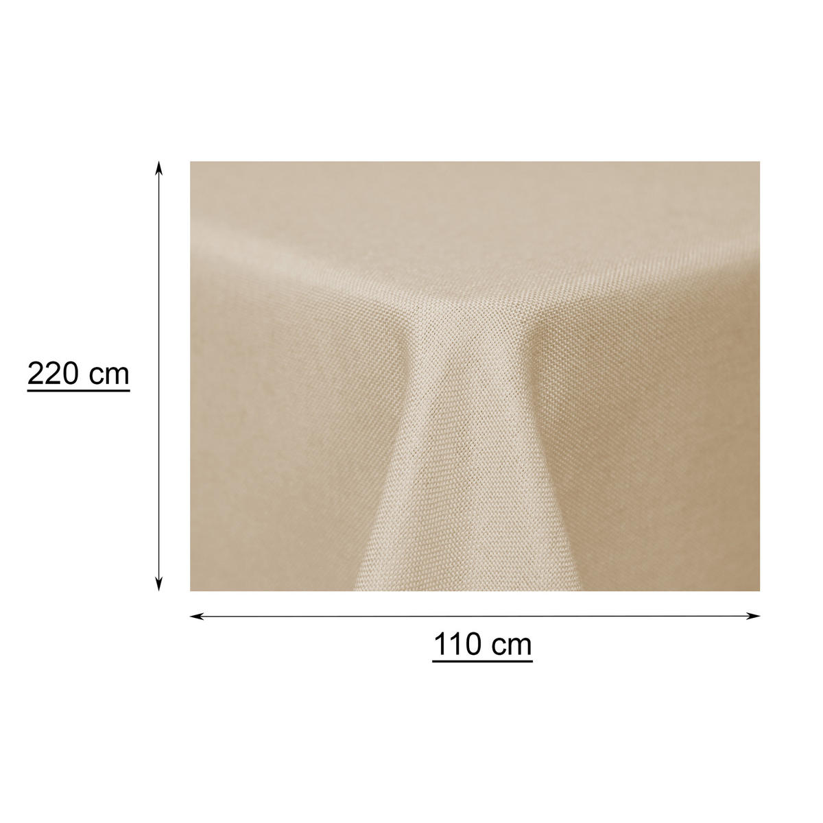 TISCHDECKE Leinenoptik 110/220 cm eckig Ecru - Ecru, Textil (110/220cm) - TiborTex