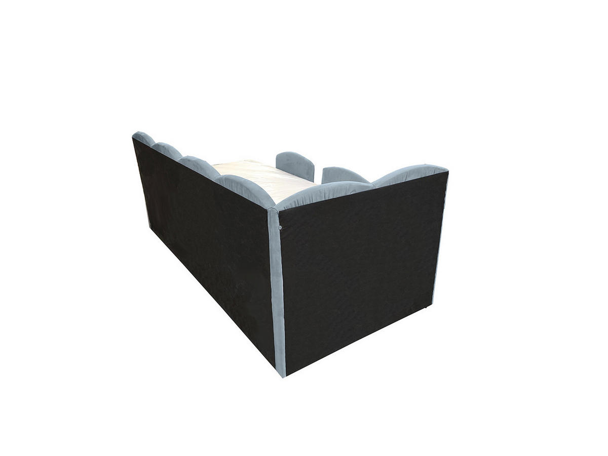 KINDERBETT TIM 90x200 links Hellblau mit Bettkasten & Rausfallschutz - Hellblau, Textil (90/200cm) - KS Home Concept