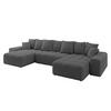 WOHNLANDSCHAFT ENIL-U 390x175x84 Grau Bouclé - Grau, Holzwerkstoff/Kunststoff (390/84/175cm) - ALTDECOR