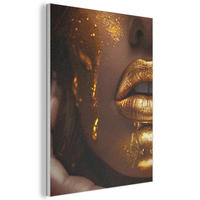 AKUSTIKBILD Frau - Gold - Luxus - Porträt Wandbilder 60x80 cm - Goldfarben, Kunststoff (60/80/0.9cm) - MuchoWow