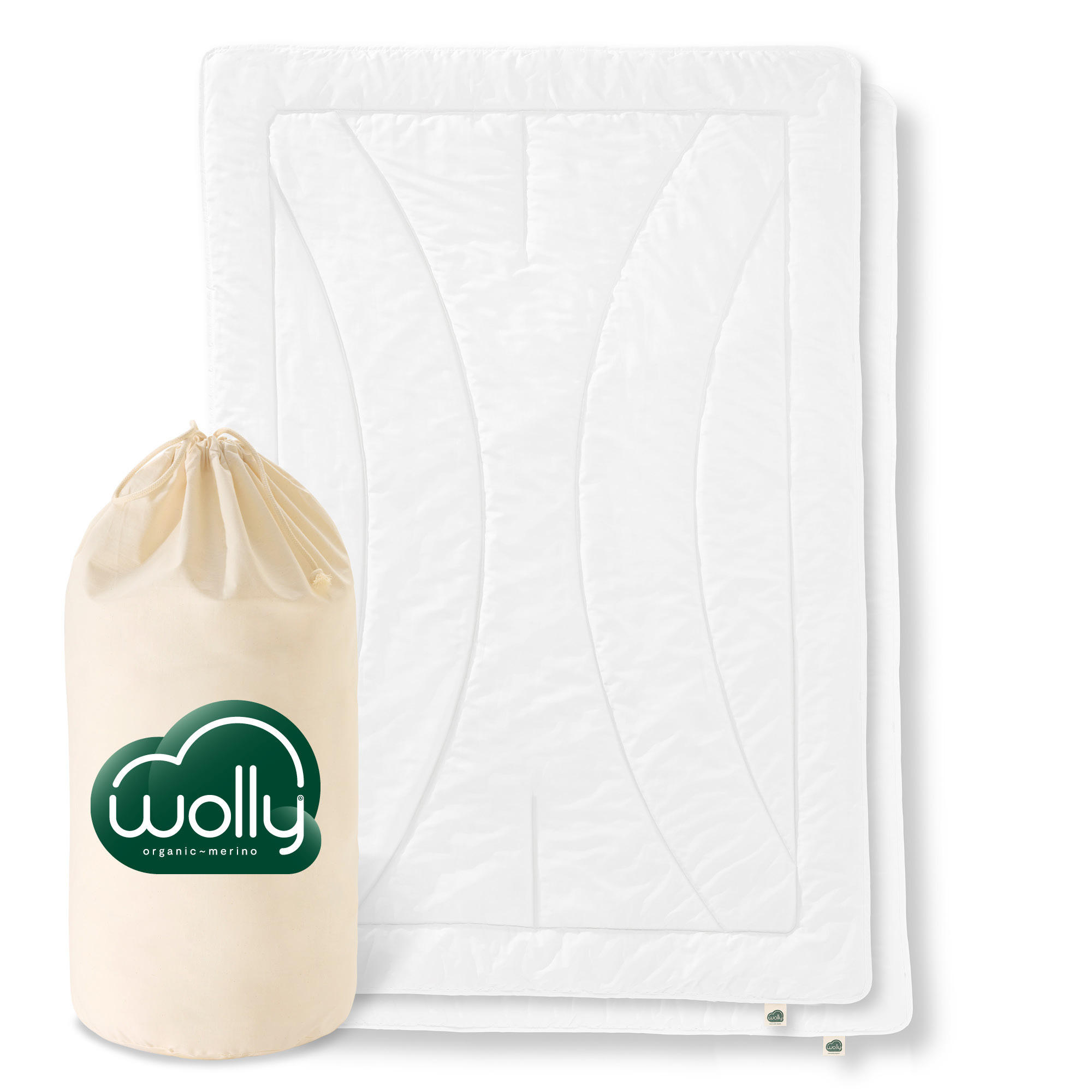 4-JAHRESZEITEN-BETTDECKE MERINOWOLLE 100% Schurwolle mittel - Weiß, Naturmaterialien (155/220cm) - wolly