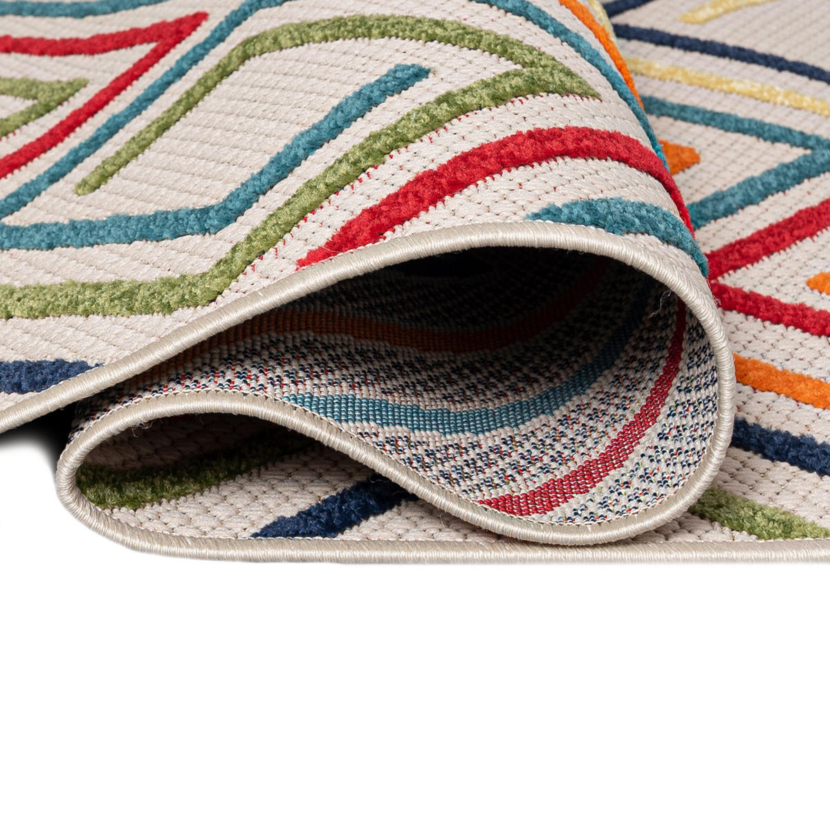 TEPPICH Outdoor Bunte Geometrisch Kurzflor Rechteckig - 160x230 cm - Grün, Textil (160/230cm) - Mazovia
