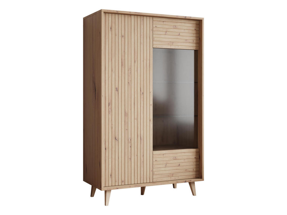 VITRINE Ferido 2D - Eiche Artisan, Holzwerkstoff/Kunststoff (86/140/40cm) - MIRJAN24