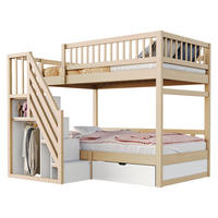 ETAGENBETT 90x200 Holz Massivholz Leiter Stauraum - Multicolor, Holz (90/200cm) - FLIEKS