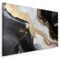 LEINWANDBILD Marmor Muster Abstraktion 100x70 - Beige/Schwarz, Textil (100/70cm) - Muralo