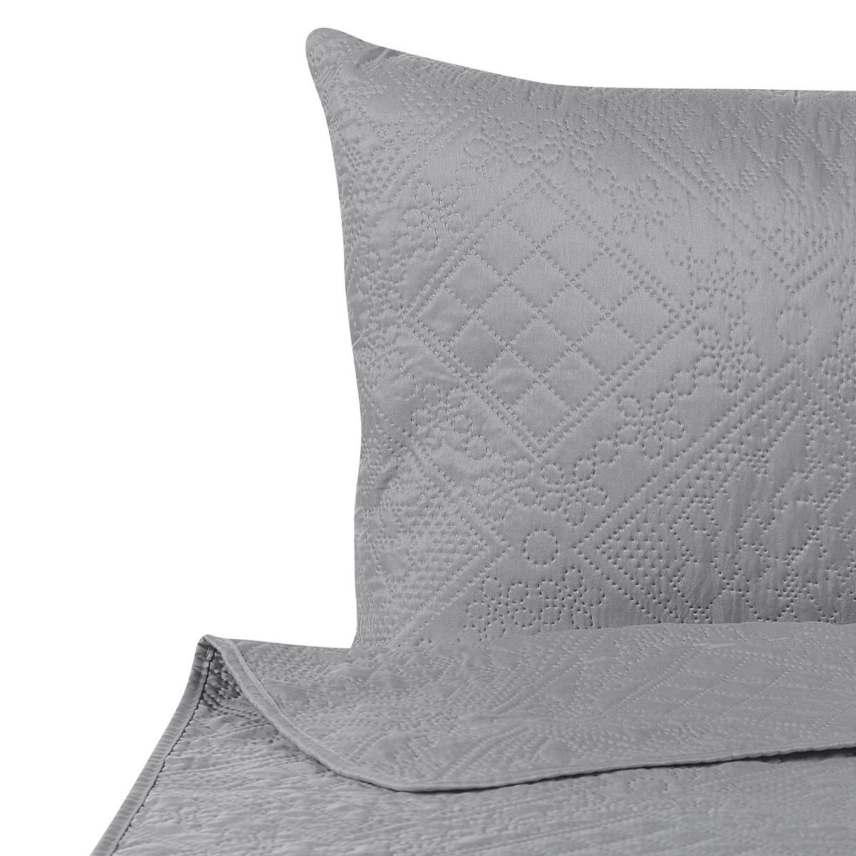 TAGESDECKEN Grau 140 x 210 cm Alamut - Grau, Textil (140/210cm) - Beliani