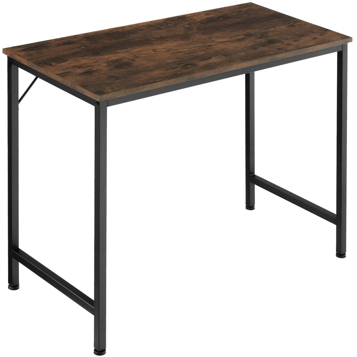 SCHREIBTISCH Jenkins, Höhe 75, 5 cm, Industrial Holz dunkel, rustikal - Rostfarben, Holzwerkstoff (50/80/75.5cm) - tectake