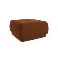 POUF Samt Stoff Orange - Terracotta/Schwarz, Kunststoff/Textil (60/35/60cm) - Makamii