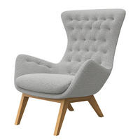 SESSEL - Webstoff - Eichefarben/Hellgrau, Eichenholz/Holz (85/101/93cm) - home24