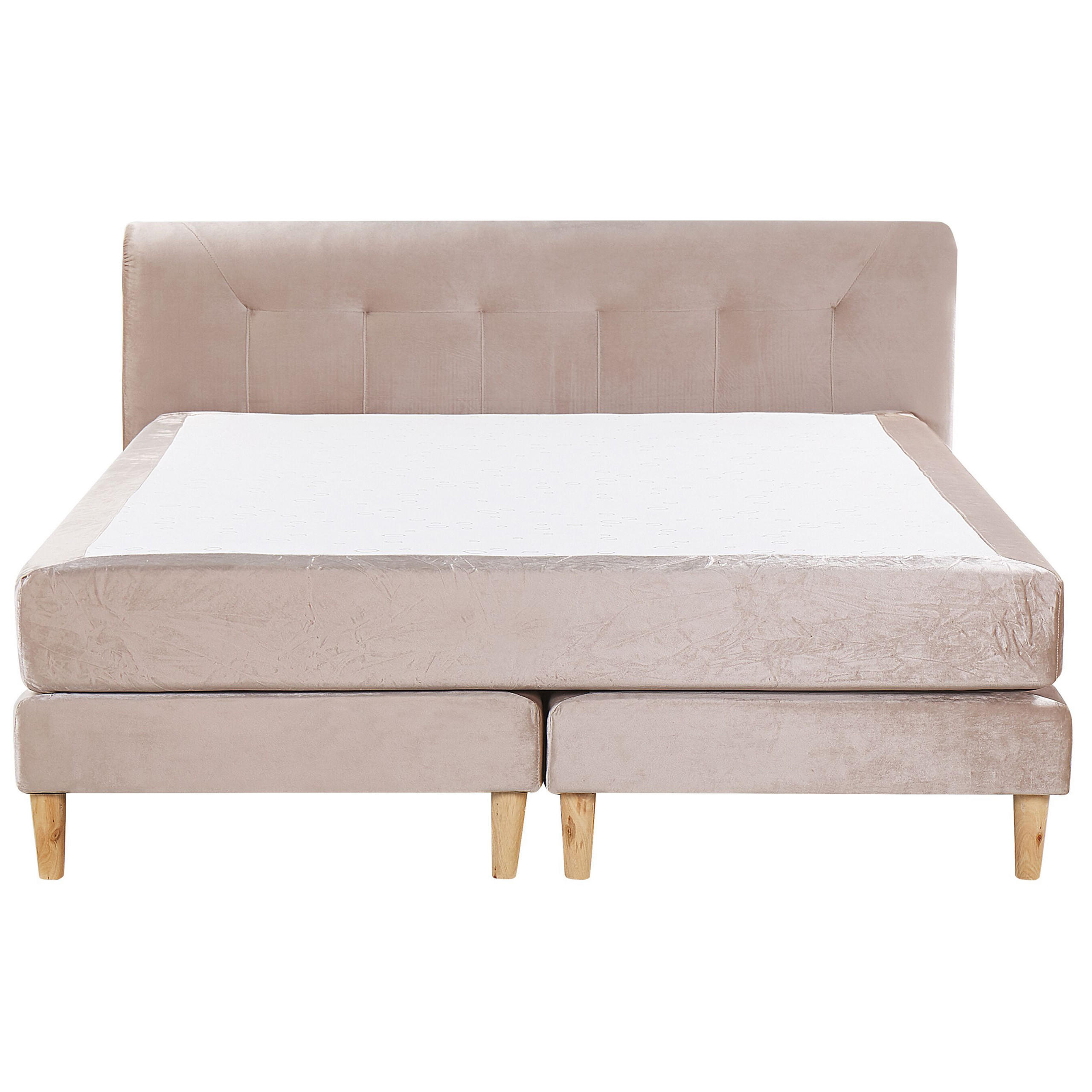 BOXSPRINGBETT 180/200cm Pastellrosa Marquise - Pink, Textil (180/200cm) - Beliani