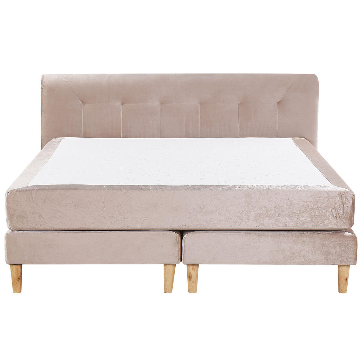 BOXSPRINGBETT 180/200cm Pastellrosa Marquise - Pink, Textil (180/200cm) - Beliani