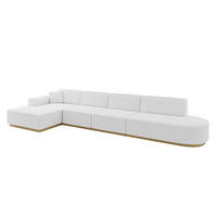 ECKSOFA Ottomane Links IREA-L3-v2 - 403x165x81 cm Weiß - Weiß, Holzwerkstoff/Textil (403/165cm) - ALTDECOR