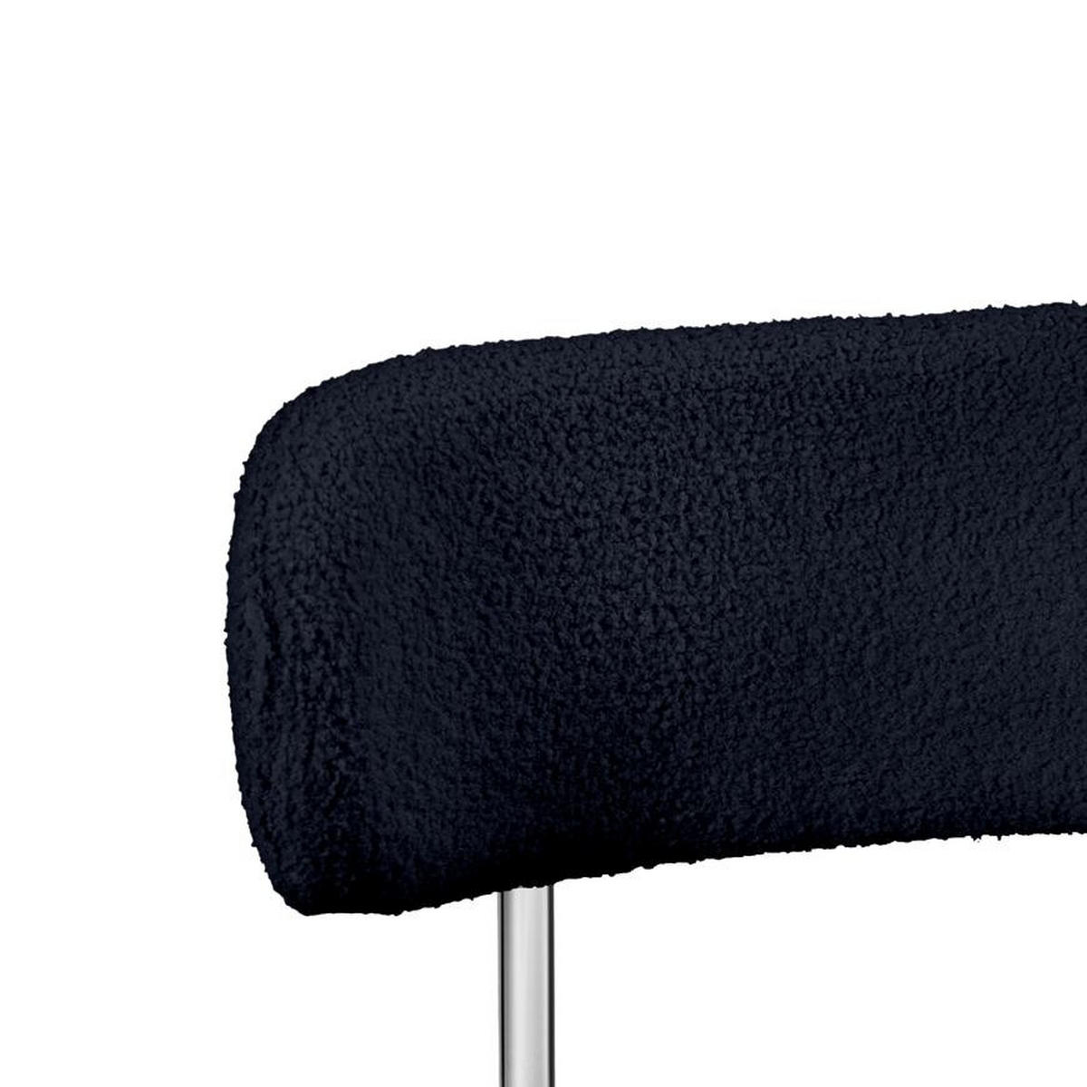 BARHOCKER 2er-Set Nova modernen Bouclé-Stil, Mitternachtsblau - Chromfarben/Dunkelblau, Textil/Metall (52/96/53cm) - Sicaan