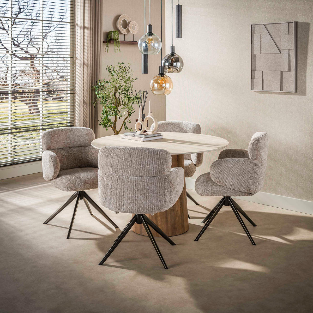 ESSZIMMERTISCH Centro Beige 120/120/77 cm - Beige, Keramik (120/120/77cm) - Hoyz Collection