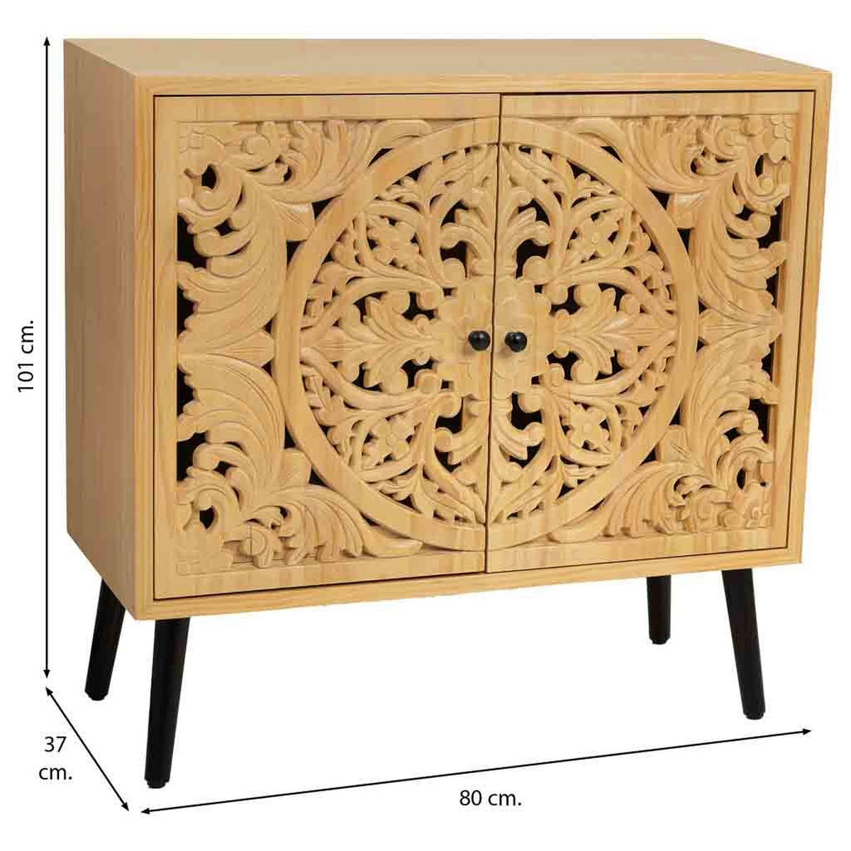 ANRICHTE aus Holz 80x37x101 Cm - Braun, Holz (80/101/37cm) - Wanderlust