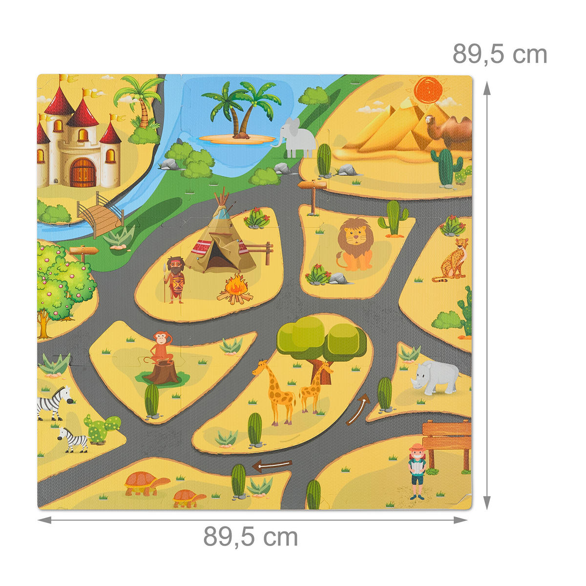 21-DIELNA detská podložka - viacfarebná, plast (89.5/89.5cm) - Relaxdays