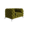 CHESTERFIELD-SESSEL Laura Olive Samt - Silberfarben/Olivgrün, Holz/Textil (125/75/100cm) - S-Style Möbel