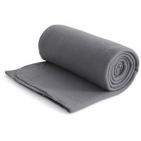 FLEECEDECKE eco-line grau 130/160 cm aus 100% recyceltem Material Kettelrand Anti-Pilling - Grau, Textil (130/160cm) - wometo