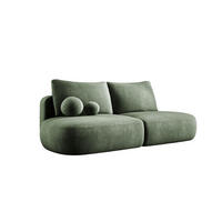 SCHLAFSOFA Moderne BABU mit Schlaffunktion – 3-Sitzer Sofa mit Bettkasten, DL-Automat, 2 Rückenkissen, 2 Zierkissen, 240x90x90 cm, Hellgrün - Hellgrün, Holz/Textil (240/90/90cm) - DomoHome