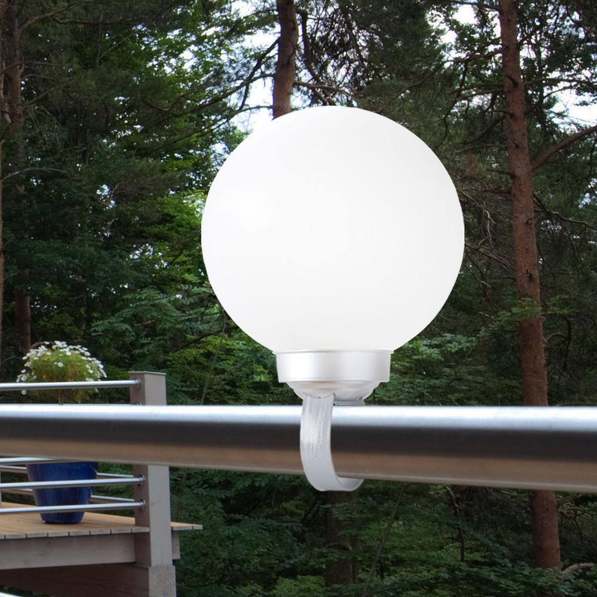 LED AUSSENLEUCHTE Solarkugeln Weiß - Weiß, Kunststoff (25/25/65cm)