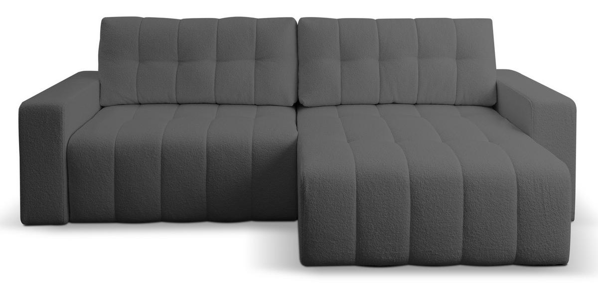 ECKSOFA Palermo mit Schlaffunktion und Bettkasten - Dunkelgrau, Holz/Holzwerkstoff (245/143cm) - Ravio