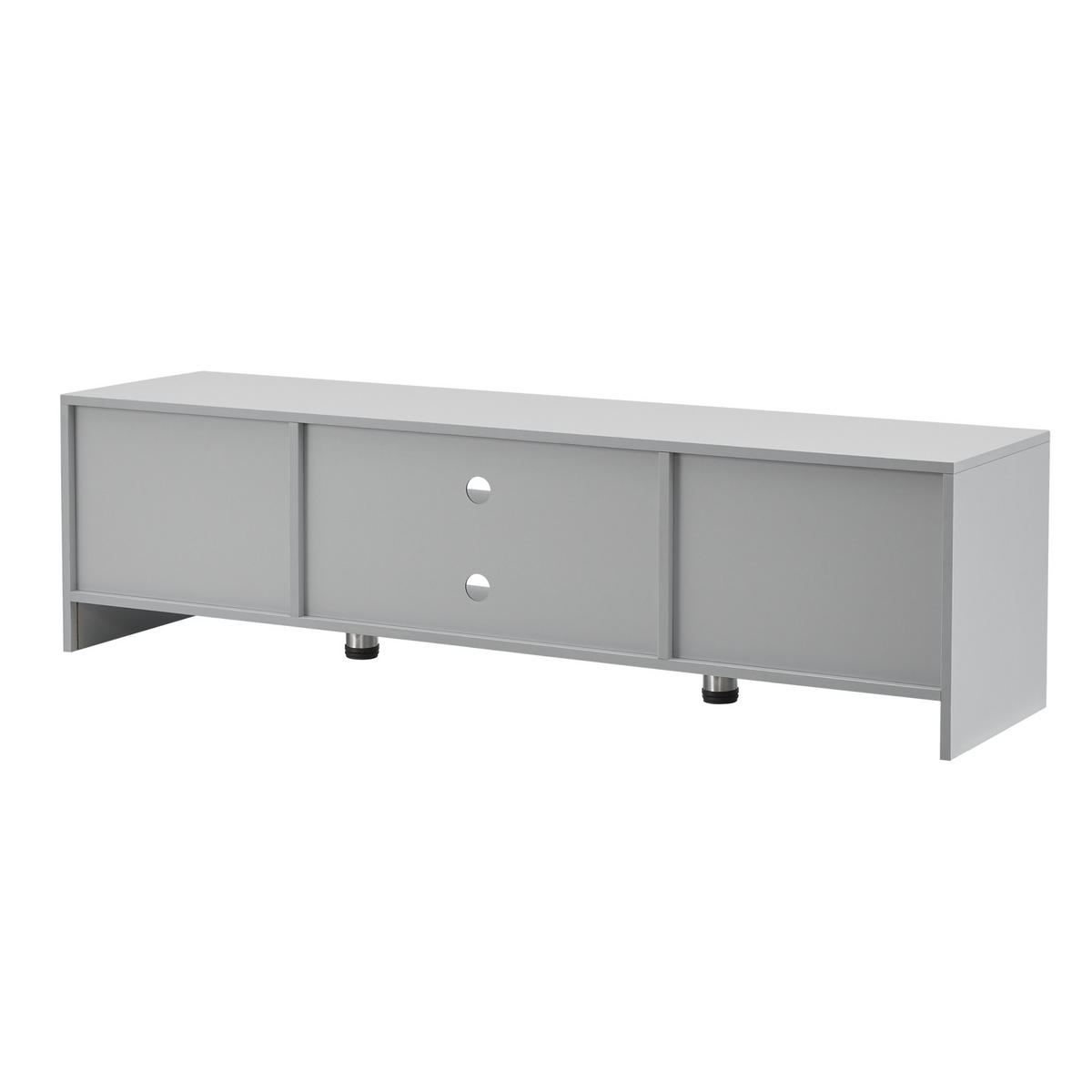 NÍZKÁ SKŘÍŇ Stevns - světle šedá, kov/kompozitní dřevo (145/40/38cm) - [en.casa]