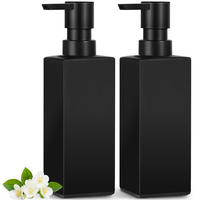 SEIFENSPENDER 2-teiliges Set Glas Schwarz 350 ml - Schwarz, Glas (18.5/5.7/5.7cm)