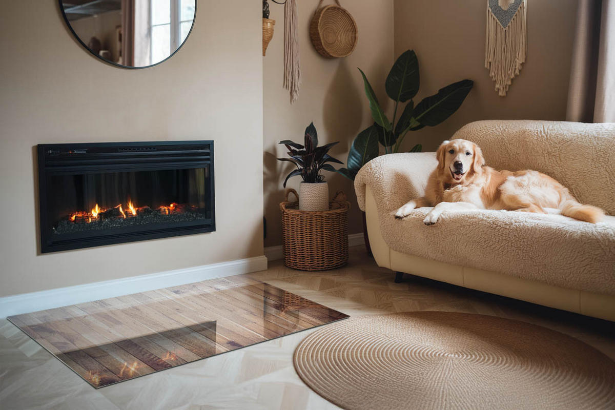 GLASPLATTE für Kamin 120x80 cm Braun - Braun, Glas (120/80/0.4cm) - ArtPrintCave