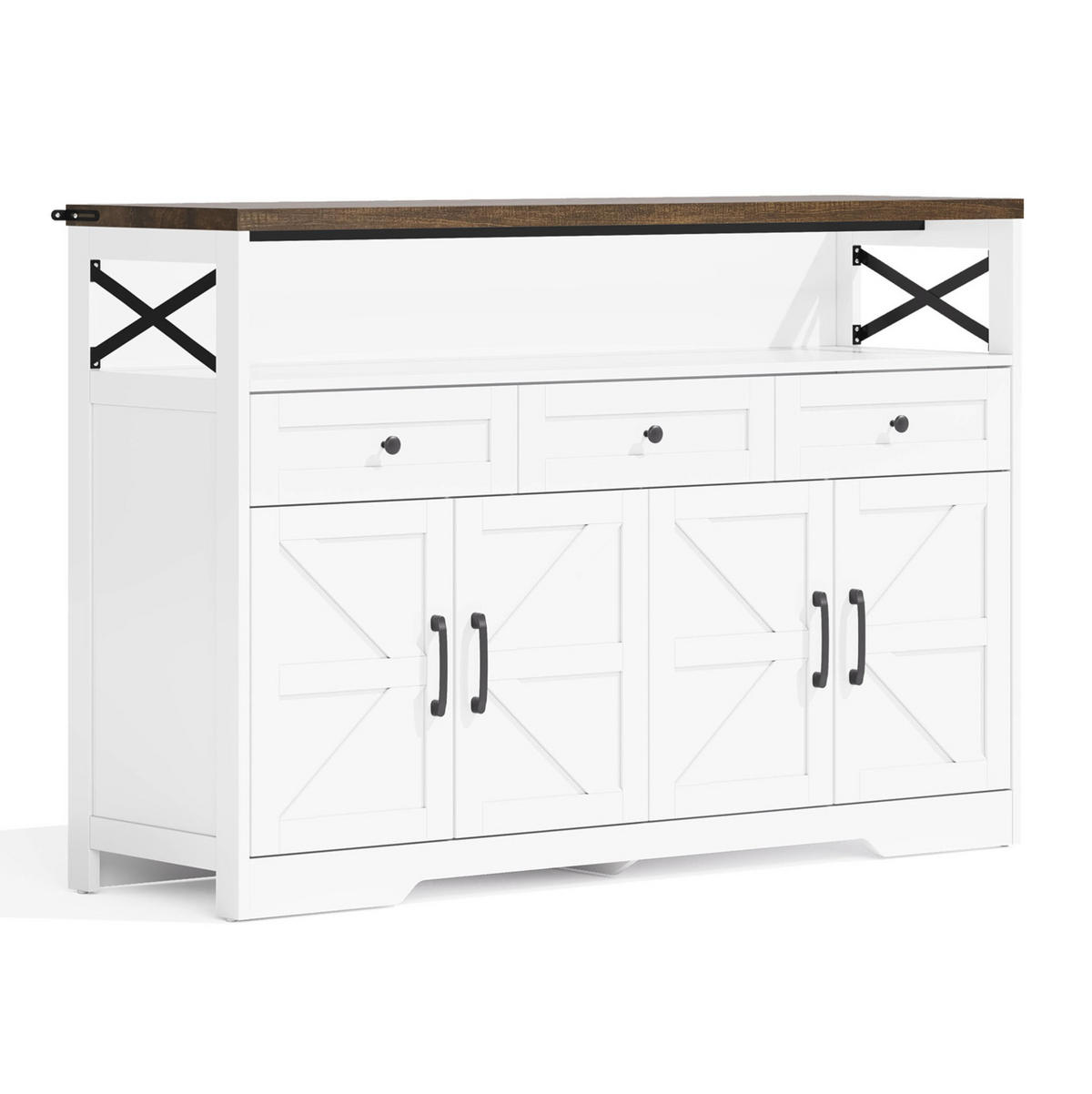 KÜCHENINSEL 140/35/95 cm aus MDF mit 3 Schubladen, 2 Türen und viel Stauraum, Braun/Weiß - Braun, Holzwerkstoff (140/95/35cm) - Redom