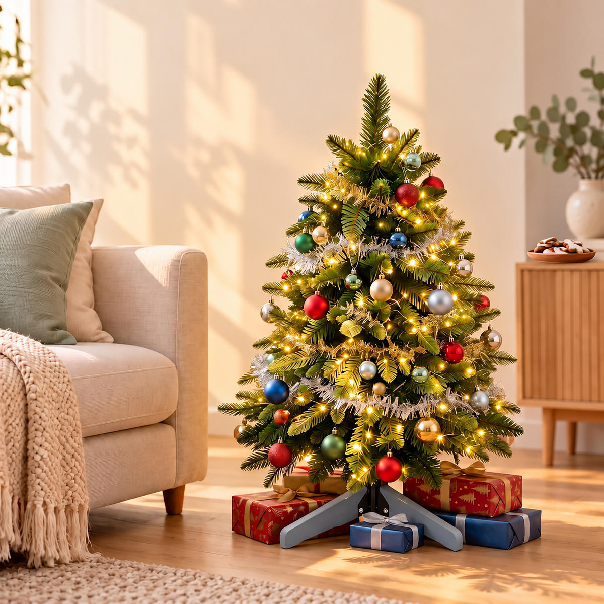 WEIHNACHTSBAUM Grün künstlich Nordmanntanne 180 cm ohne Beleuchtung - Dunkelgrün, Holz/Kunststoff (180cm) - Relaxdays