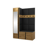 GARDEROBEN-SET Orion X - Schwarz/Eiche Artisan, Holzwerkstoff/Kunststoff (124/186/46cm) - MIRJAN24