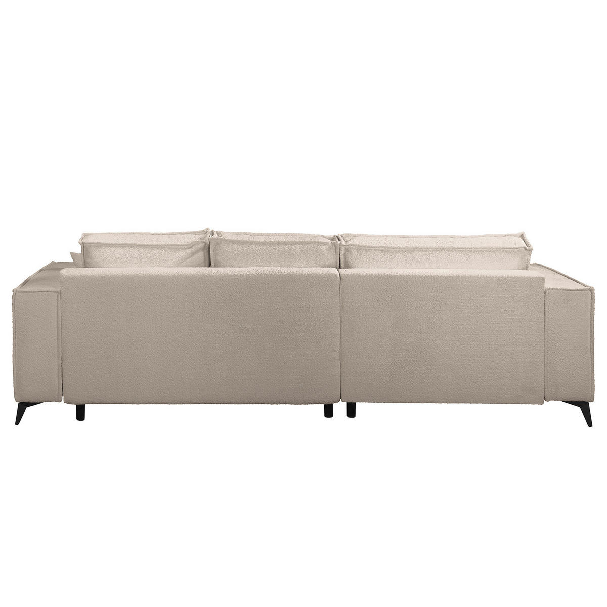 ECKSOFA mit Schlaffunktion - Taupe/Schwarz, Textil (294/185cm) - home24
