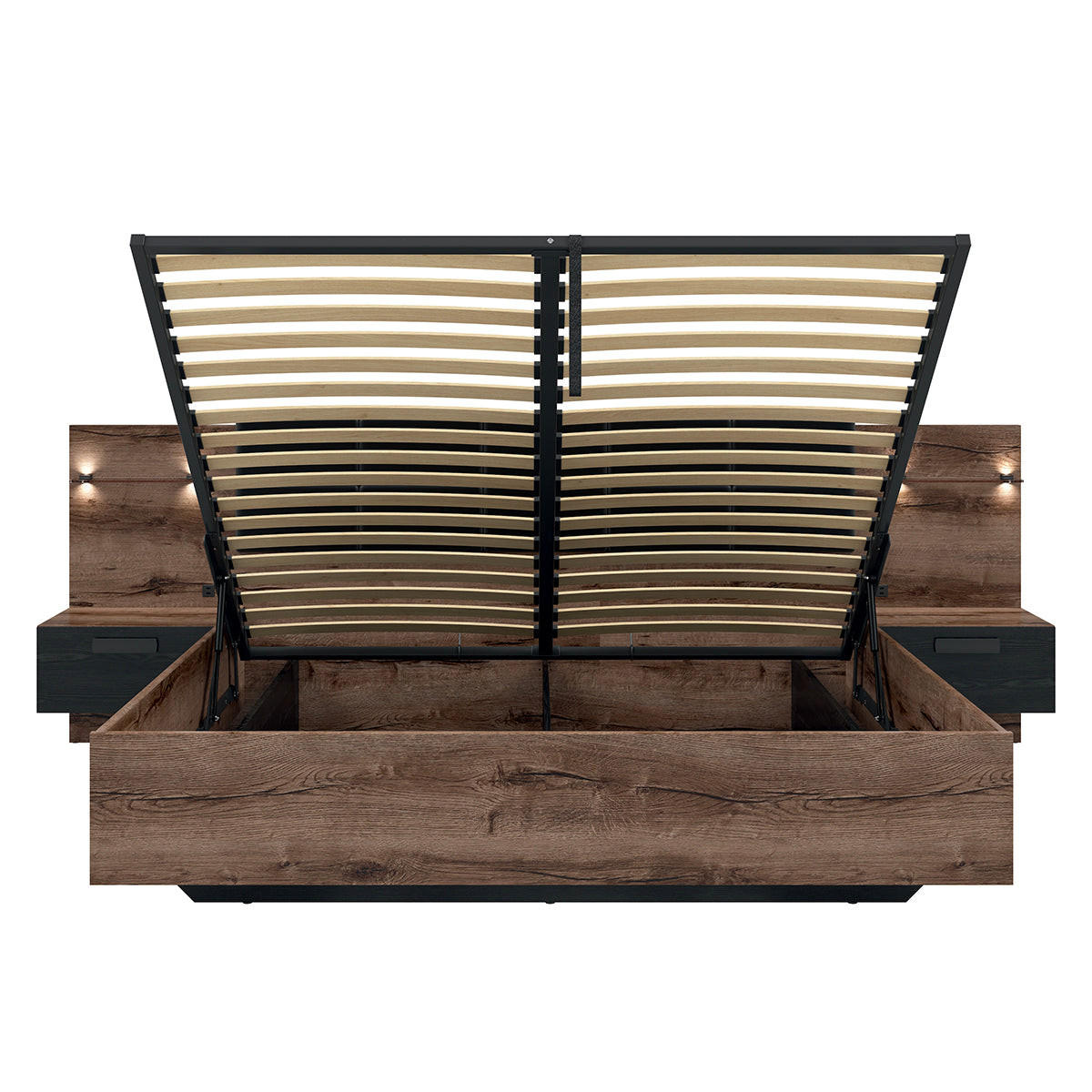 BOXSPRING POSTELJA 180/200 Romane Les in črna barva - črna, leseni material (180/200cm) - Petits-meubles