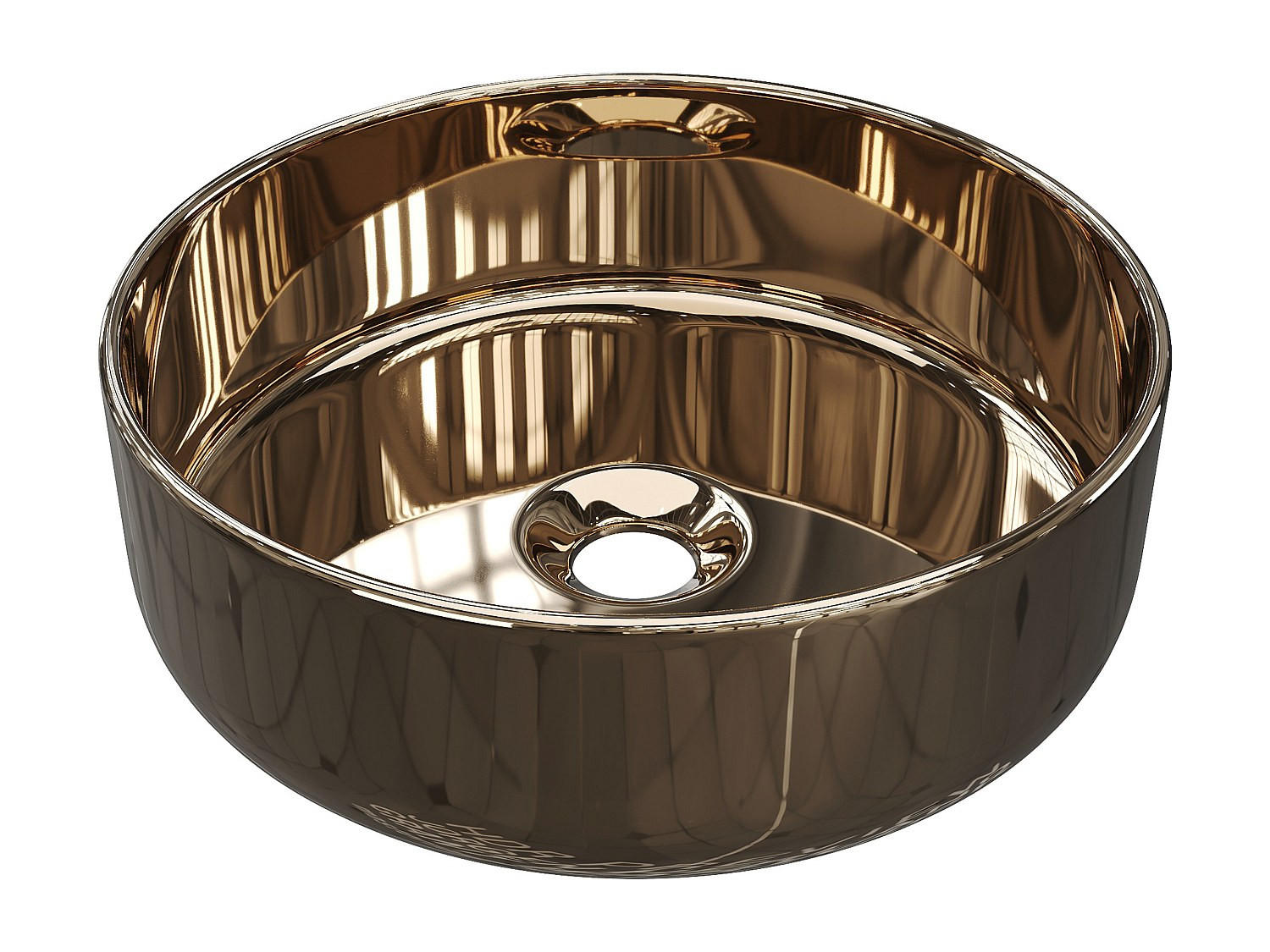 AUFSATZWASCHBECKEN - Keramik - Kupferfarben - 36 cm - KANELLE II - Braun, Keramik (36/12/36cm) - Vente-Unique