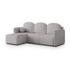 ECKSOFA SUVINO Hellgrau Geflochtener Stoff mit Schlaffunktion - Hellgrau, Holz (230/143cm) - MASSENO
