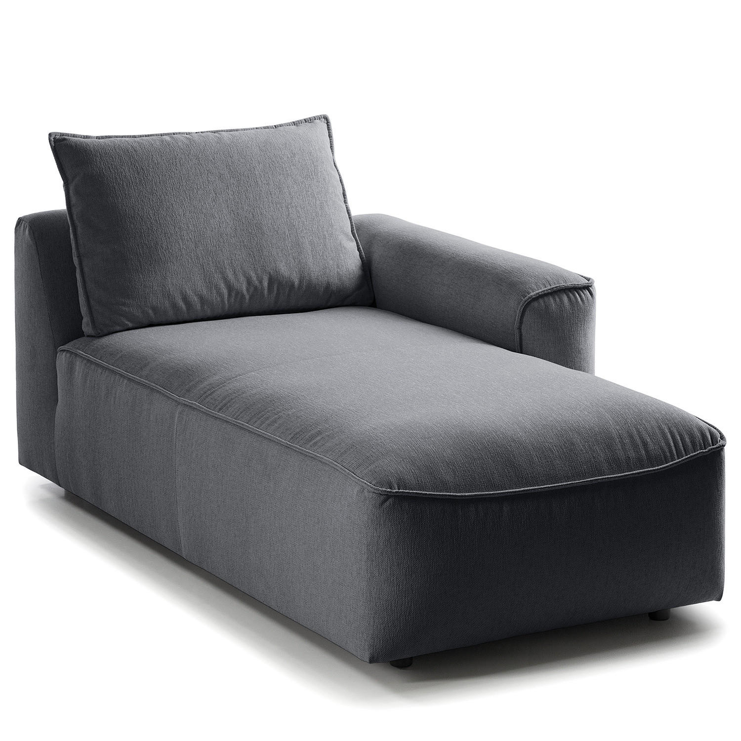 MODULLONGCHAIR - Grau, Holz/Textil (170/82/105cm) - home24
