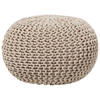 POUF Conrad 50/50/35 cm - Beige, Naturmaterialien/Textil (50/35/50cm) - Beliani