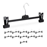 12XHOSENBÜGEL - Schwarz, Kunststoff/Metall (35.5/15/2.5cm) - Relaxdays