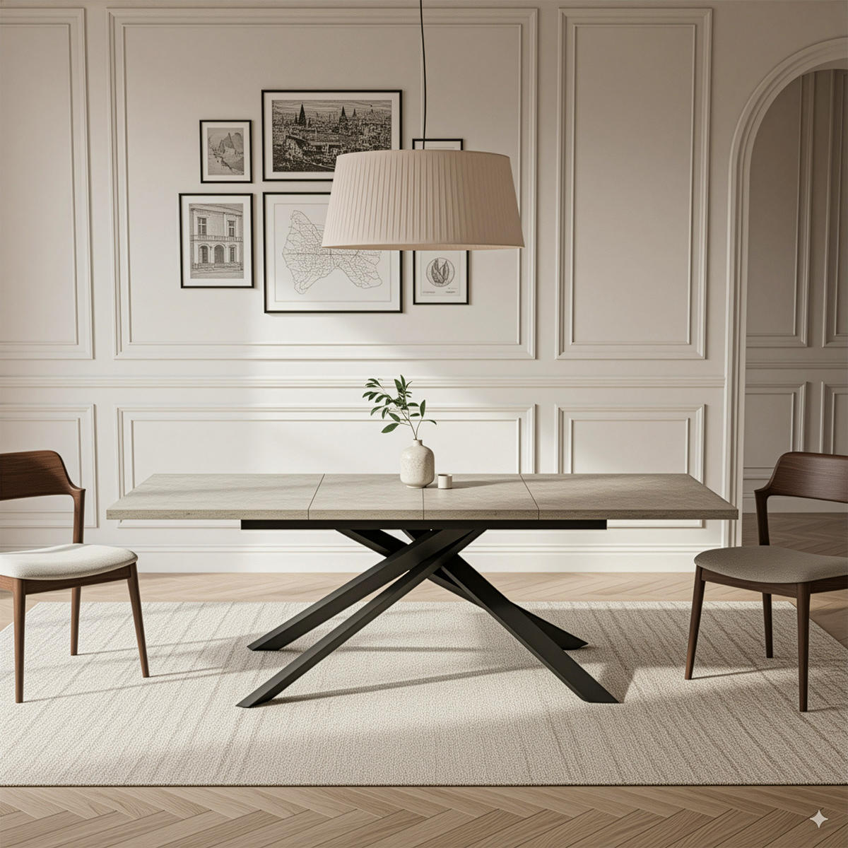 AUSZIEHTISCH MALTEX 140-220/90/76 cm - Schwarz/Grau, Metall (90/140/76cm) - DUBI Möbel