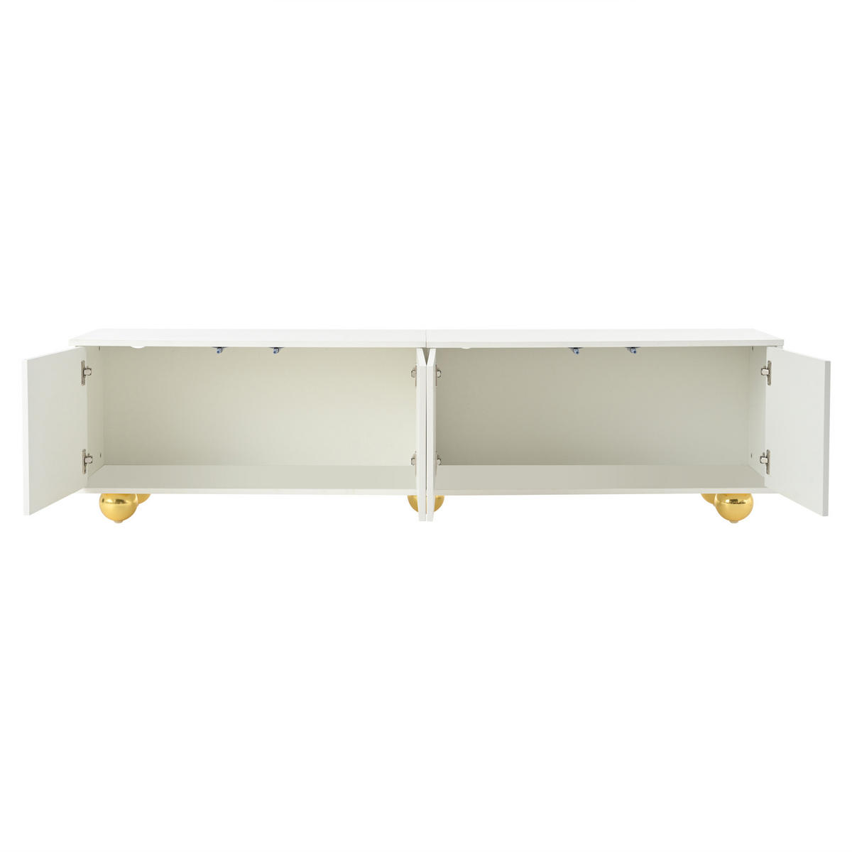 TV-SCHRANK 180/40/45 cm Weiß mit 4 Türen und Wolkenform - Weiß, Holzwerkstoff (180/45/40cm) - Oxeza