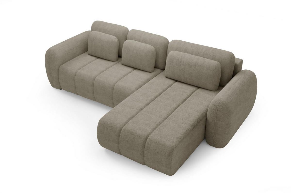 ECKSOFA Caria Mit Schlaffunktion - Beige, Holzwerkstoff/Textil (304/190cm) - Fun Möbel